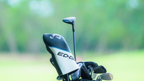 Close-up golf clubs in a bag for a premium club fitting guide