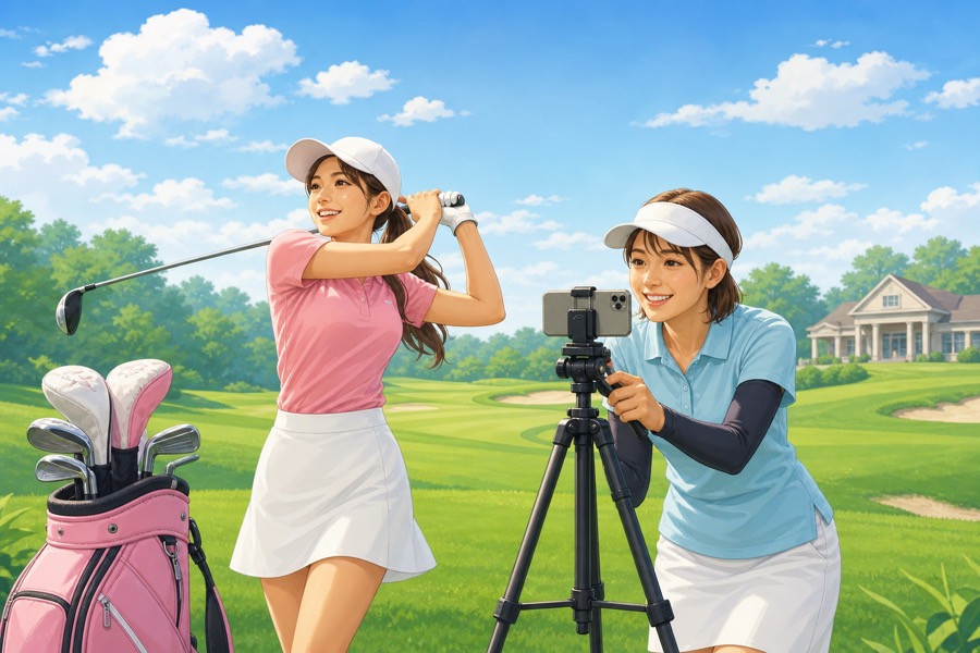 ゴルフ女子インフルエンサー記事のアイキャッチ