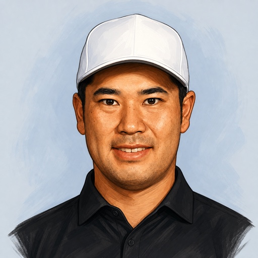 松山英樹の似顔絵
