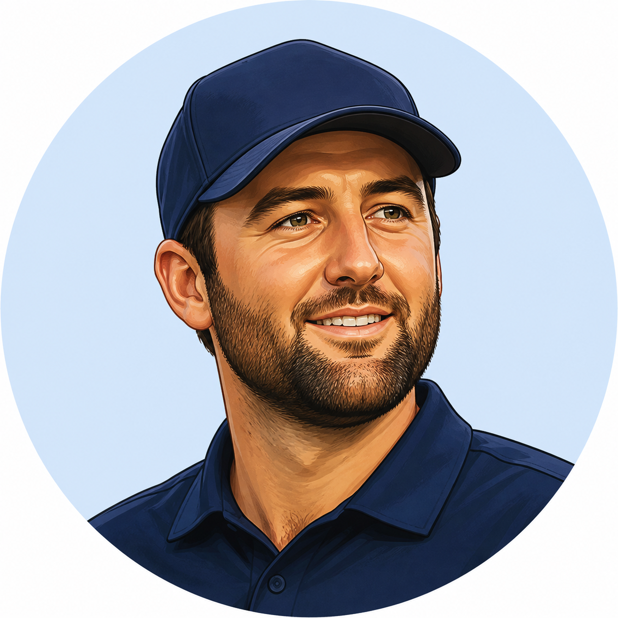 スコッティ・シェフラーの似顔絵