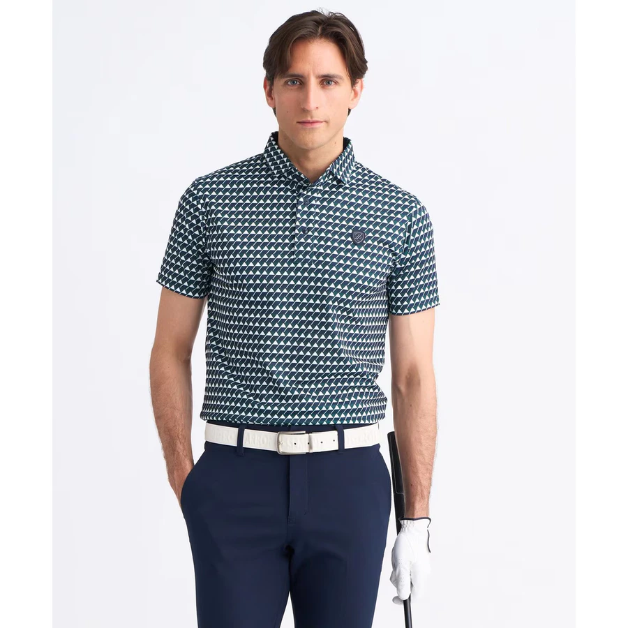 23区GOLF メンズ フラッグ総柄ポロシャツの商品画像