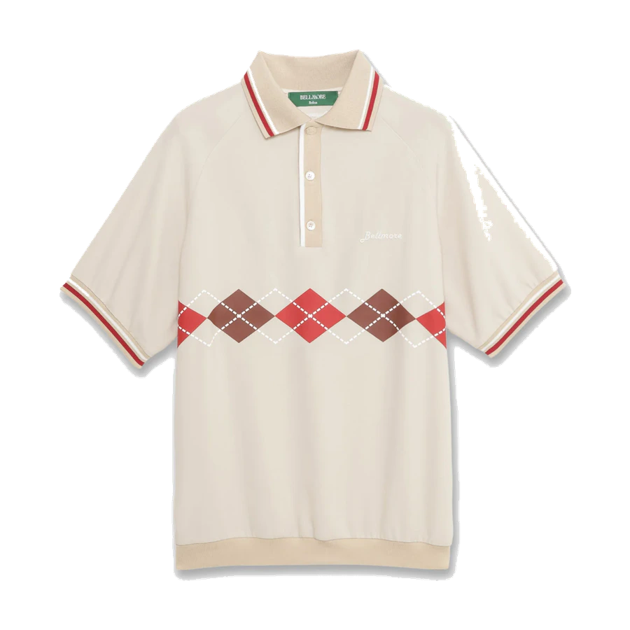 BELLMORE ARGYLE S/S POLO SHIRTS BEIGEの商品画像