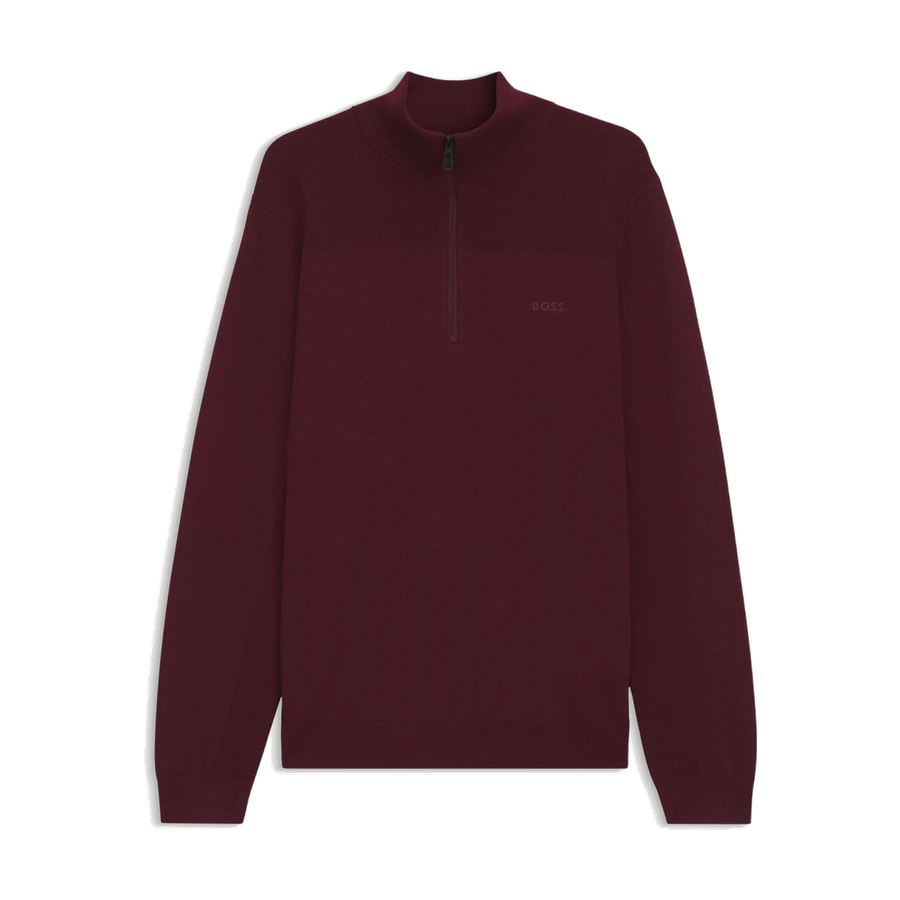 BOSS ジップネックウールブレンドセーターの商品画像
