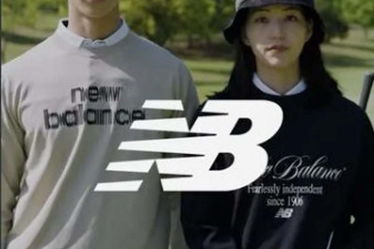 New Balance Golfのゴルフウェアを着用したモデル