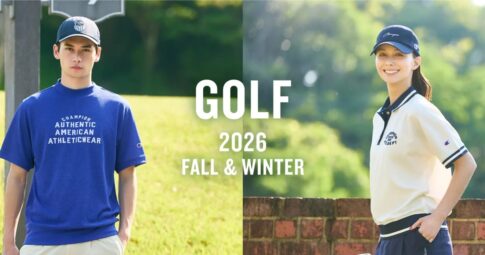 Champion GOLFの2026年秋冬ウェアを着たモデル