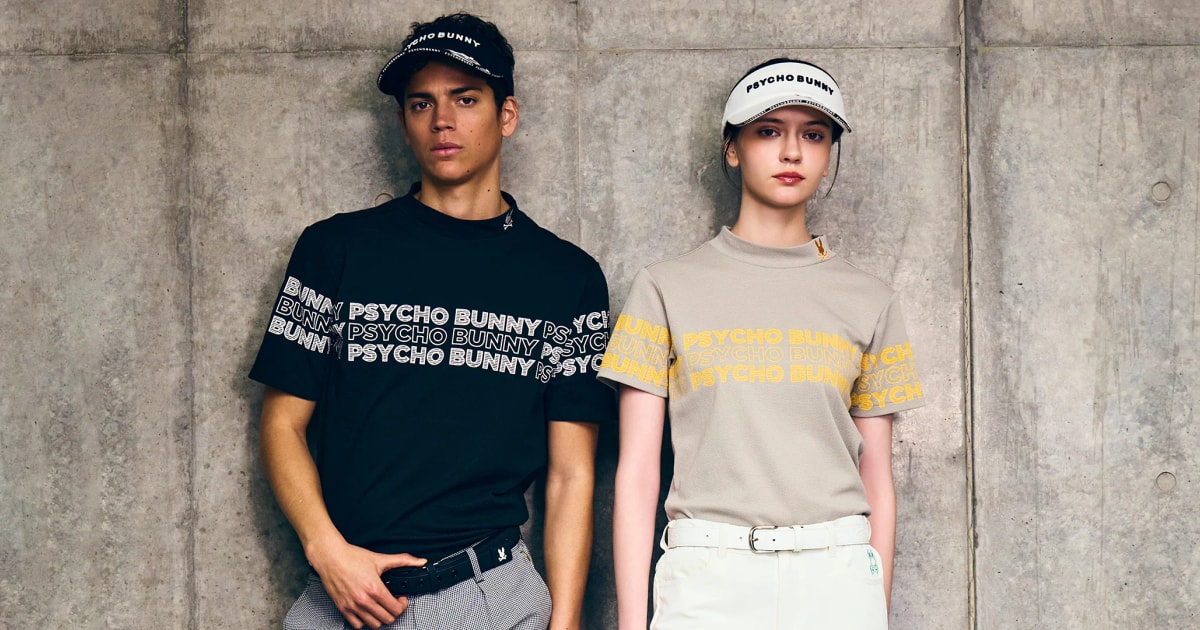 Psycho Bunny GOLFのウェアを着用したモデル