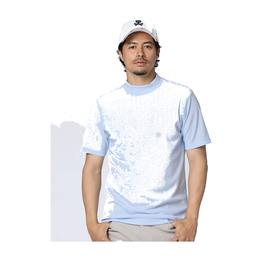 Psycho Bunny GOLF ビッグラインロゴ ドライミニワッフル モックネックTシャツの商品画像