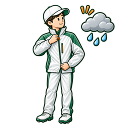 雨が降る前にレインウェアを着る