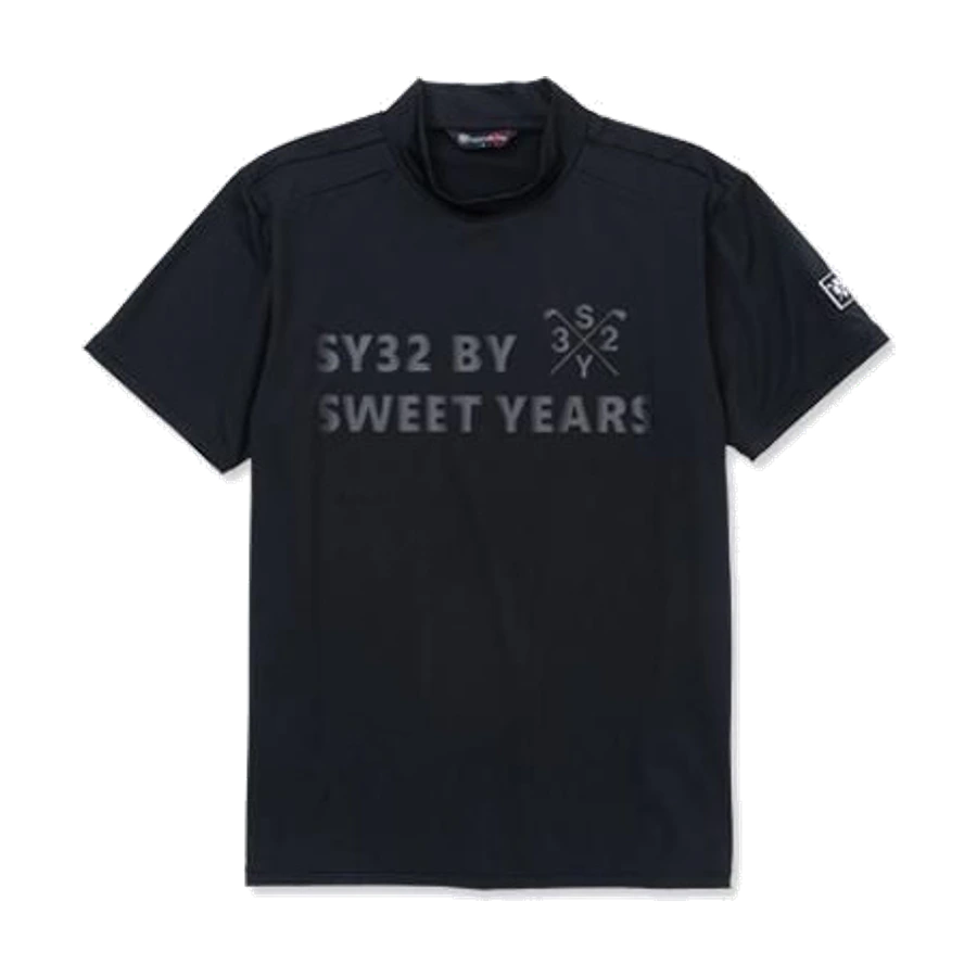 SY32 GOLF MOCKNECK SHIRTS MEN ブラックの商品単体画像