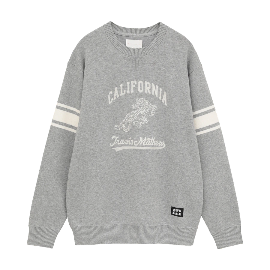 TravisMathew コットンカシミヤ フロント刺繍クルーネックセーターの公式画像